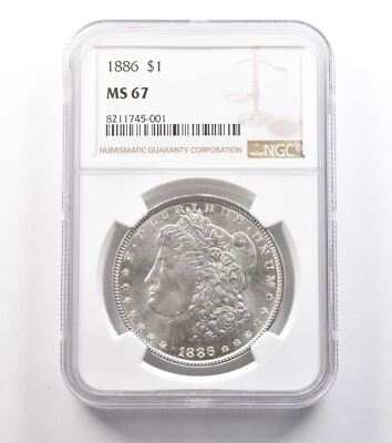 1886 Morgan Silver Dollar MS67 NGC *0934 - Image 1 of 3