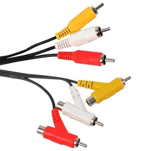 2M AV AUDIO VIDEO COMPOSITE RCA PHONO STAPELBAR SPLITTER KABEL ROT WEISS GELB - Bild 1 von 3