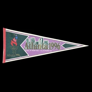 Vintage 1996 Atlanta Olympic Games Felt Pennant 30" FULL Size PLEASE READ - Picture 1 of 18
