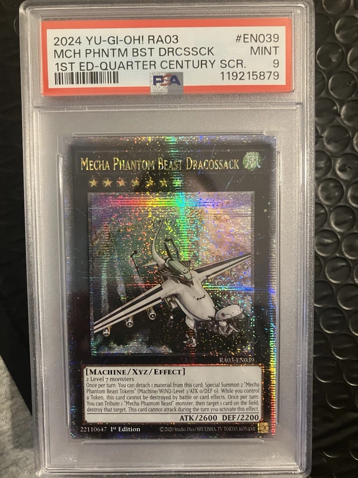 Mecha Phantom Beast Dracossack (Quarter Century Secret Rare) RA03-EN039 Psa 9 - Image 1 of 1
