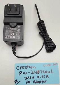 Crestron AC Adapter Power Supply PW-2407WUL 24V 0.75A Flying Open Leads - Picture 1 of 6