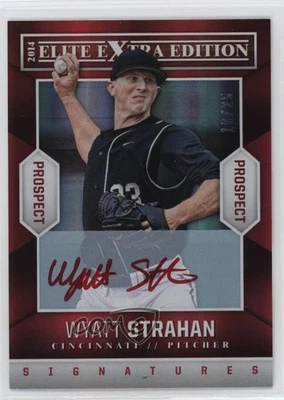 2014 Panini Elite Extra Edition Prospects Red Ink /25 Wyatt Strahan #55 Auto - Image 1 of 2