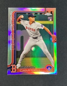 2025 Topps Chrome Kristian Campbell RC Rookie Refractor #171 Boston Red Sox - Picture 1 of 2
