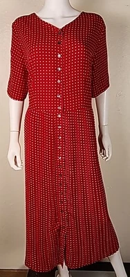 Vestido rojo a lunares con botones 3X/4X Foto 1 de 4