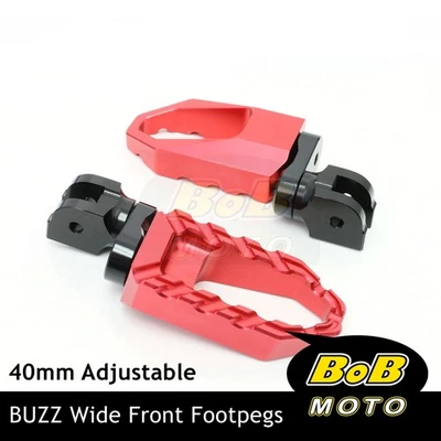 Estriberas anchas delanteras rojas inferiores BUZZ 40 mm para Kawasaki Z1000 Ninja 1000 SX 17-18 Foto 1 de 4
