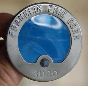 VINTAGE FRANKLIN EARIE CORP. #3030 EMPLOYEE BADGE PINBACK - Picture 1 of 3