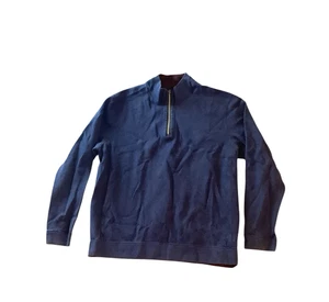 Suéter Tommy Bahama 1/4 Cremallera Azul/Marate Reversible Manga Larga Para Hombre Talla Grande - Imagen 1 de 9