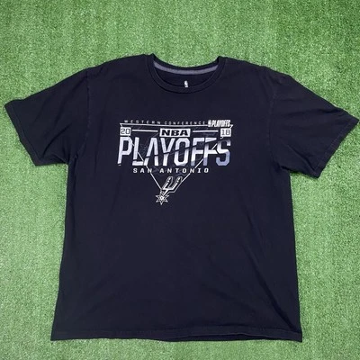 San Antonio Spurs T-Shirt 2018 NBA Playoffs Black Basketball Sz 2XL Fanatics SAS - Image 1 of 4