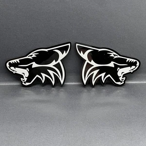 2PCS COYOTE Emblem Badges Fender Angry Aggressive Racing - Picture 1 of 11
