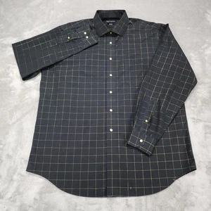 Camisa Paul Fredrick Para Hombre 16.5 35 Negro Dorado Ventana Calce Clásico Algodón - Imagen 1 de 11