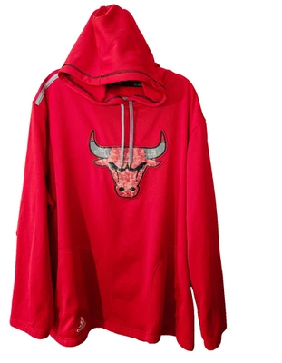 Adidas Vintage Chicago Bulls Sudadera con Capucha Roja Y2K Hombre XXL Poliéster Foto 1 de 4