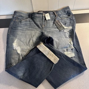 Neu mit Etikett Torrid Premium Damenjeans Größe 26R blau Boyfriend Denim Hose abgenutzt - Bild 1 von 17