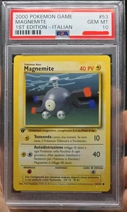 2000 WOTC POKEMON TCG MAGNEMITE 1ST EDITION PSA 10 ITALIAN 53/102 POPULATION 13 - Picture 1 of 2