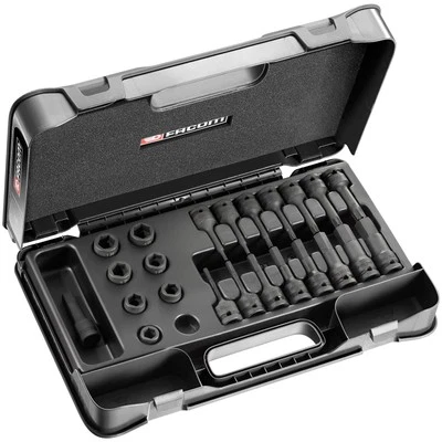 Facom 6-Point Stubby Impact Socket Set 1/2in SQDR, 23 Piece - Image 1 of 2