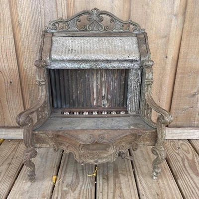 Antique Victorian Ornate Gas Heater Insert Cast Iron  Welsbach  - Image 1 of 4