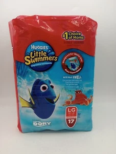 Huggies Little Swimmers Pantaloni da Bagno Pannolini Taglia 5-6 32+LB Trovare Nemo 17 Ct - Foto 1 di 4
