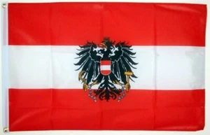 3’ x 2’ AUSTRIA EAGLE FLAG Austrian with State Crest 3ft by 2ft Flags - Picture 1 of 1