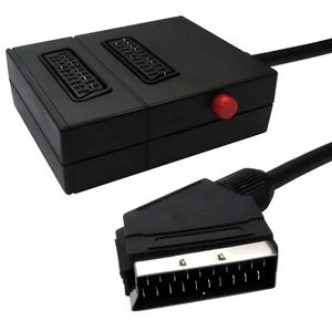 21 PIN SCART CABLE 2 Way SCART  Manual Switch .5m cable - Picture 1 of 3