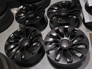 21" Tesla Model Y uberturbine satin black OEM factory wheels Performance - Picture 1 of 7