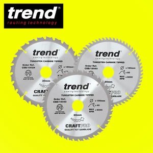 Trend Tools CSB/190/3PK Trend Holz Kreissägeblatt 190 mm x 30 mm x 24/40/60 t - Bild 1 von 8