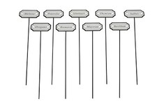 9x Kräuterschilder Kräuterstecker Metall schwarz Schnittlauch Thymian Petersilie