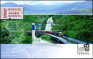2010 Great Australian Railway Journeys $2.10 Mini Sheet London O/P MNH, Clean - Bild 1 von 1