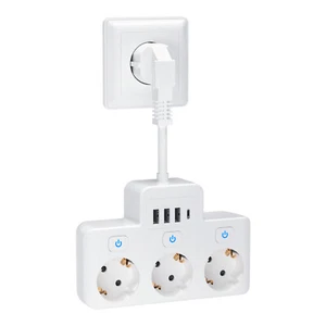 3 Fach Steckdosenleiste USB Mehrfachsteckdose Einzeln Schaltbar Mehrfachstecker - Bild 1 von 13