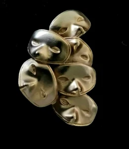 Rare Vintage Dog Mask Brooch 3D Sculture Large Gold Tone - Picture 1 of 4