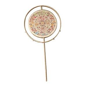 Chinese Wedding Bridal Hand Fan Semi Finished Ming Hanfu Round Fan Frame for DIY