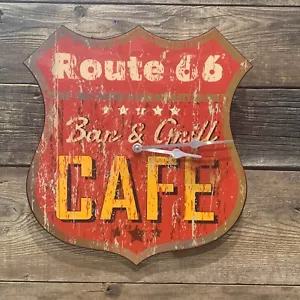 Route 66 Bar & Grill Café, Quartz Wall Clock, TMD Holdings, T & W - Picture 1 of 4