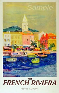 CARTEL FR02 DE COLECCIÓN RIVIERA FRANCESA FERROCARRIL A2 IMPRESIÓN - Imagen 1 de 2