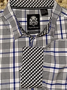 English Laundry Blaque Label Men's Blue & White Plaid L/S Buttoned Shirt Sz XXL - Picture 1 of 5