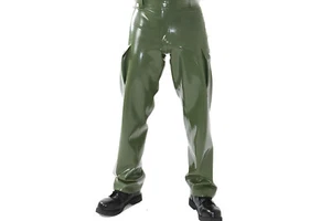Latex Herren weite Hose mit Taschen handgefertigt - Rubber Fetisch NEUWARE - Picture 1 of 16