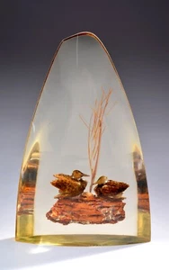 Vintage 1950er MCM Mid Century Modern Skulptur Lucite ummantelte Enten - Rohrkolben - Bild 1 von 7