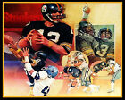 Photo d'art vintage NFL Pittsburgh Steelers RÉIMPRESSION couleur 8 x 10 