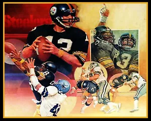 Vintage NFL Pittsburgh Steelers REPRINT Art Picture Color 8 X 10 Photo - Picture 1 of 1