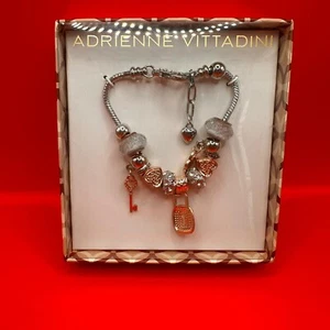 Adrienne Vittadini Kette Armband Roségoldfarben Zirkonia Verstellbar Neu - Bild 1 von 8