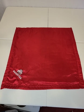 Ohio State Buckeyes Silky Soft Plush Baby Blanket 27"x27" Comfy Feet OSU GUC Cover