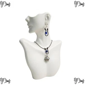 Cupcake Charm Choker Necklace & Earrings Brown Hand knotted Leather - Picture 1 of 4