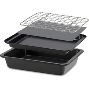 Toaster Oven Pans - 5 Piece Nonstick Bakeware Set Includes Baking Trays, Rack - Picture 1 of 8