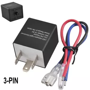 Adjustable Flasher Rate LED Indicator Relay Car Bike Turn Signal Light BLK 3Pin - Picture 1 of 12