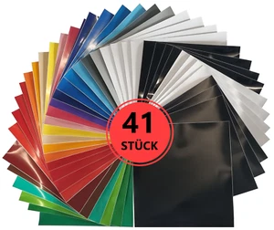 41x Plotterfolie Set Vinylfolie selbstklebend 30,5x30,5cm Klebefolie matt glanz - Bild 1 von 1