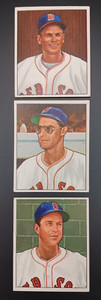 3 1950 Bowman Boston Red Sox: Goodman, Kinder, Masterson, EX, RMBCollectables