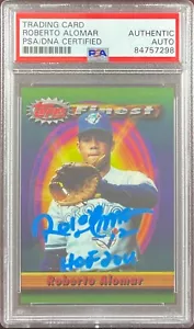 Roberto Alomar auto inscribed 1994 Topps Finest #205 PSA Encapsulated Blue Jays - Picture 1 of 3
