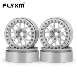 Llantas de metal Beadlock de 2,2"" plateadas para SCX10 TRX-4 1/10 RC oruga 4 piezas - Imagen 1 de 10