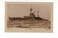 HMS REVENGE   ROYAL NAVY BATTLESHIP    Real Photo   WW1 postcard Abrahams