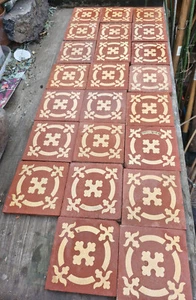 Antique Encaustic Floor Tile Ceramic Victorian T&R Boote Burslem - Picture 1 of 1