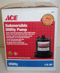 HS Ace 950 GPH 1/6 HP Submersible Utility Pump BRAND NEW IN BOX #40003 - Picture 1 of 6