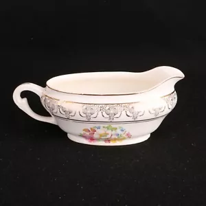 Pope Gosser Floral and Gold Scroll Pattern Sauce Gravy Boat - Picture 1 of 8