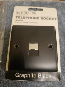 BG NEXUS Graphite Black Raised BT TELEPHONE MASTER SOCKET - Picture 1 of 7